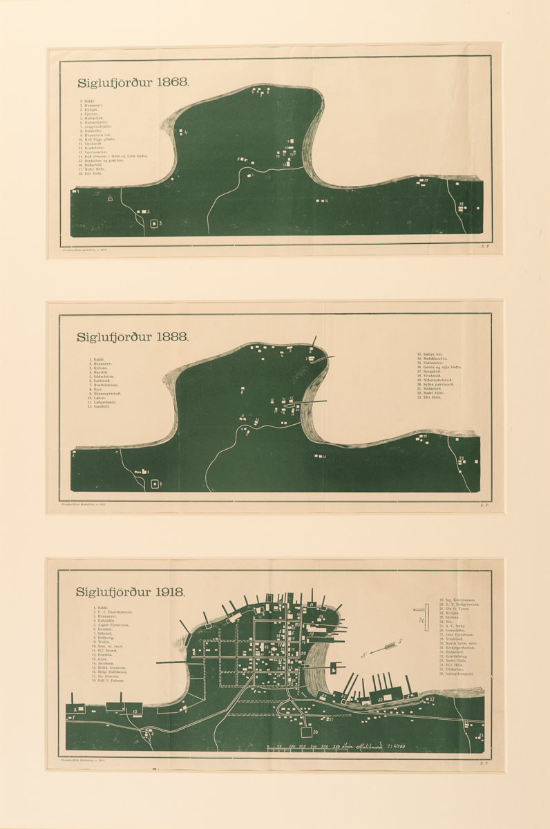 Siglufjörður skipulag 1868, 1888 og 1918