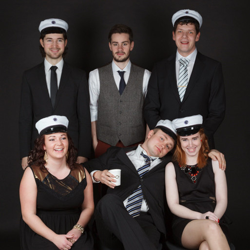 Nýstúdentar 2012h, Guðni Brynjólfur, Helgi Már, Gísli Hvanndal, Kolbrún, Sigurður Björn, Rakel. mynd GK