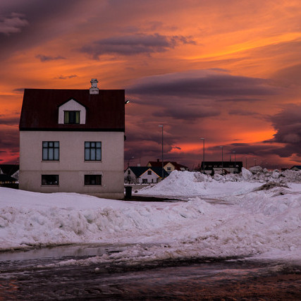 Logandi himinn mynd GK