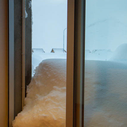 Snjór í útikennslustofu