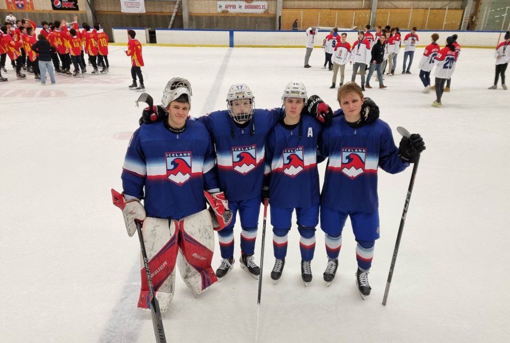 Fr.v. Helgi Þór Ívarsson, Arnar Helgi Kristjánsson, Alex Máni Sveinsson og Uni Steinn Blöndal. Ljósm…