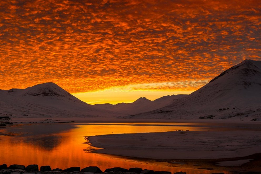 Sólsetur í Ólafsfirði mynd GK