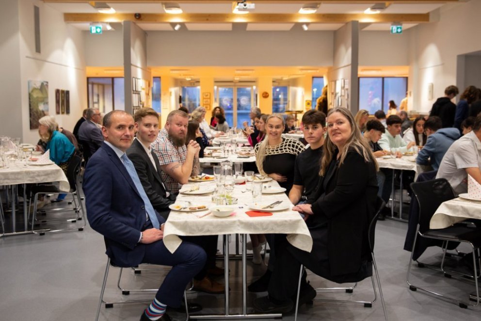 Forseti Íslands var heiðursgerstur í veislunni.
Ljósmynd GK.