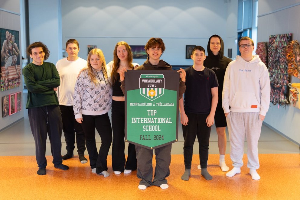 Nemendur með viðurkenningu mynd GK