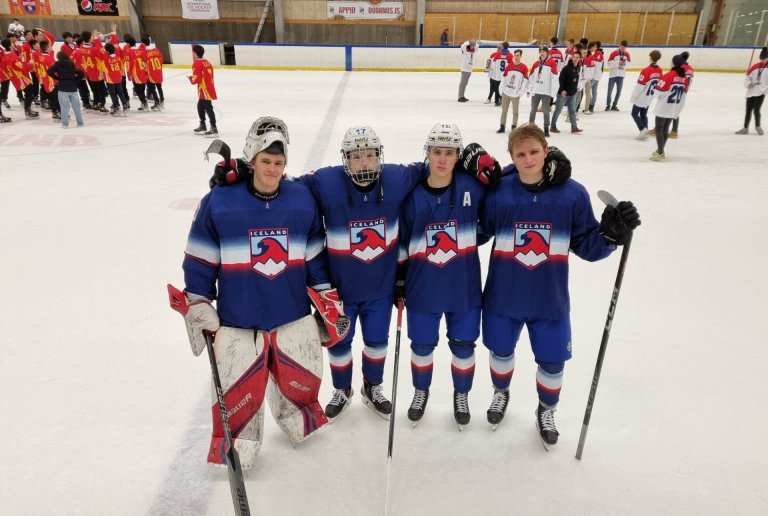 Fr.v. Helgi Þór Ívarsson, Arnar Helgi Kristjánsson, Alex Máni Sveinsson og Uni Steinn Blöndal. Ljósm…