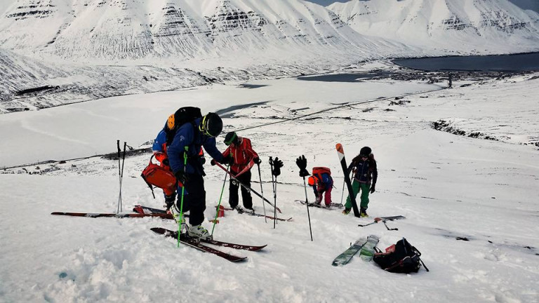 Á skíðum í hugleiðslujóga