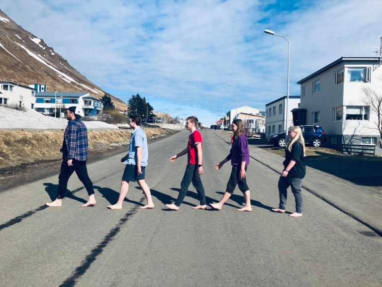 Nemendur í skapandi tónlist í MTR.