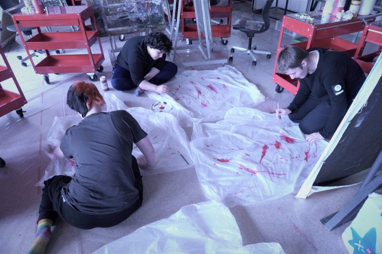 Gjörningur undirbúinn. Ljósmynd: Aðalheiður S. Eysteinsdóttir