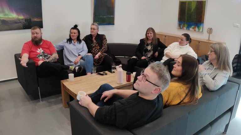 Skeggrætt um skólamál. Ljósm. SMH.